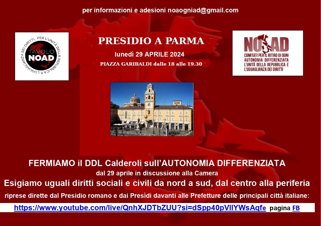 Locandina Presidio DDL Calderoli